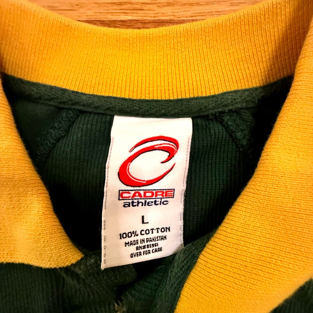 Vintage Green Bay Packers Cadre‎ Athletic Polo Shirt L Green Gold Cotton Retro - Picture 3 of 5